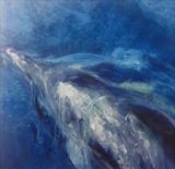 Dolphins off the Isles of Scilly#3 by JLYoung, Painting, Oil on Paper