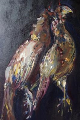 Two dead pheasants by JLYoung, Painting, Oil on canvas