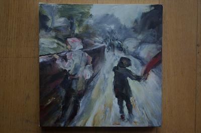 journey home from school by JLYoung, Painting, Oil on canvas