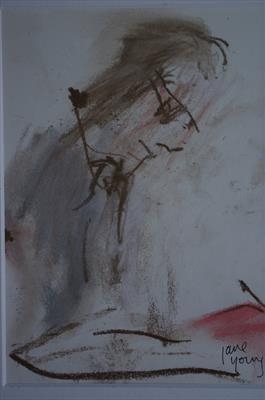 man writing by JLYoung, Drawing, Pastel on Paper